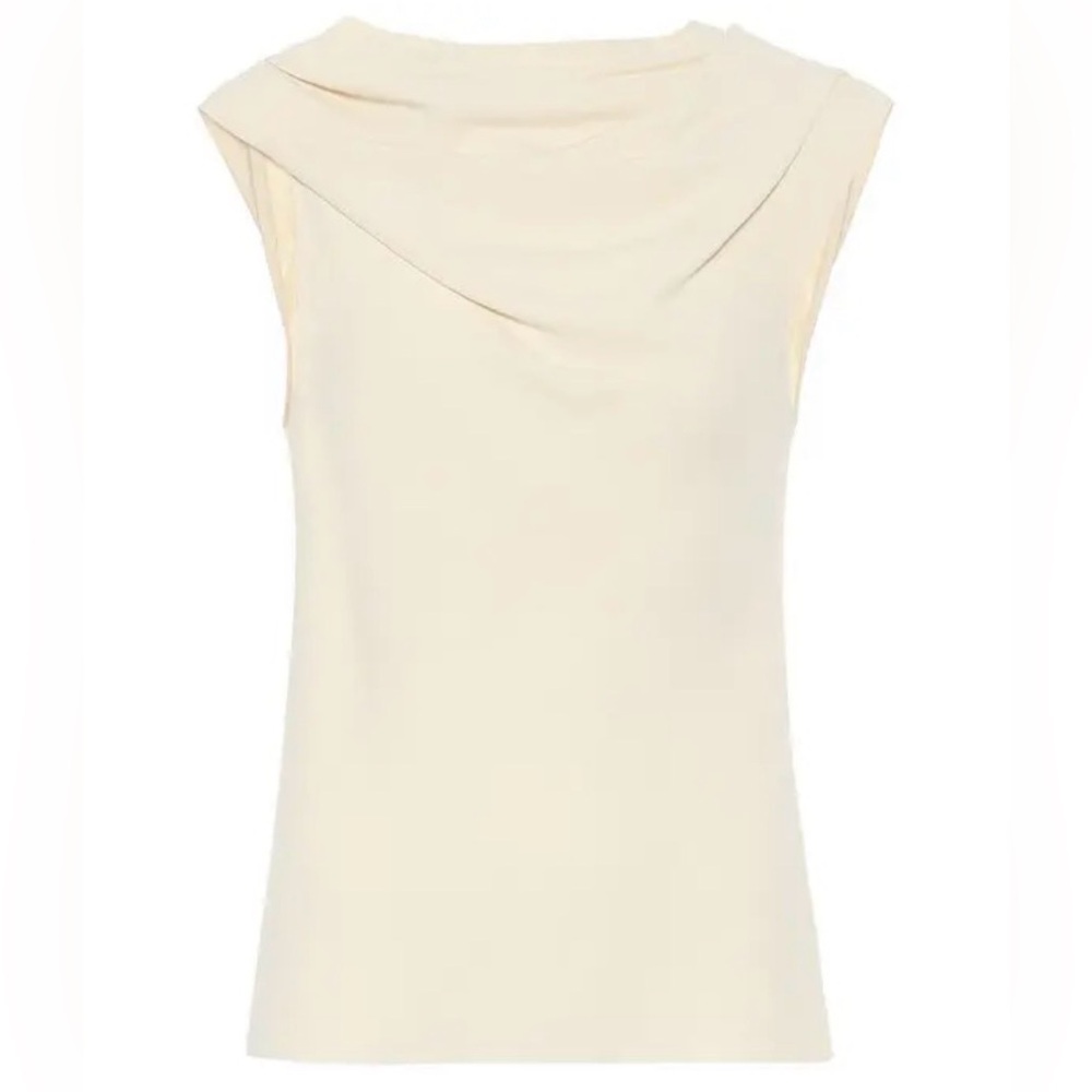 The Row Tuma Cream Off White Asymmetrical Cowl Shirt Top Blouse Size 8